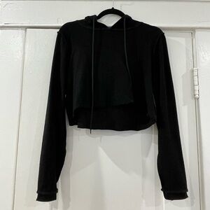 Danielle Guizio Black Cropped Hoodie